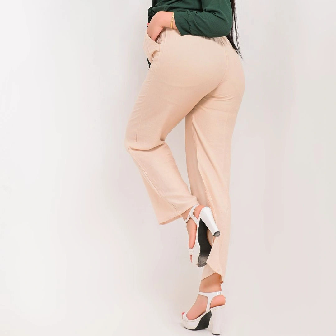 Beige - Relaxed Linen Pants