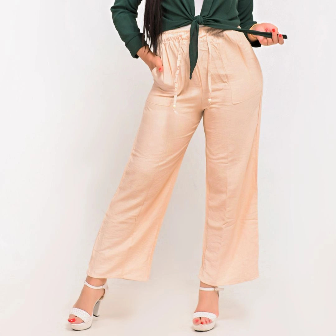 Beige - Relaxed Linen Pants