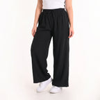 Black - Crinkle Wide-Leg Pants