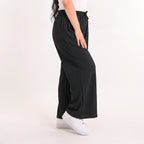 Black - Crinkle Wide-Leg Pants