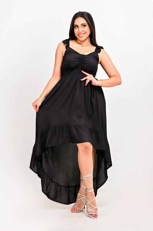 Black - Layered V-Dress