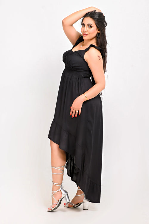 Black - Layered V-Dress