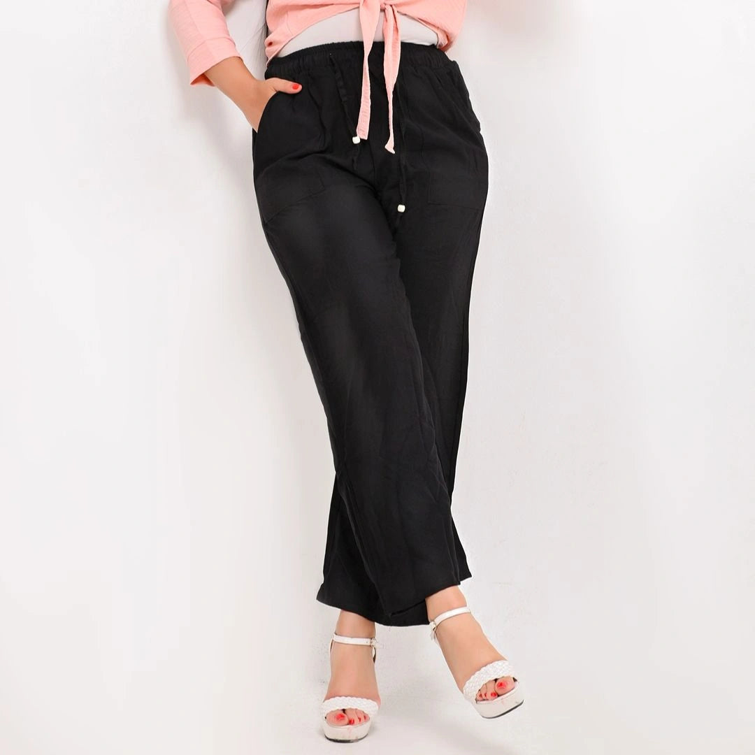 Black - Relaxed Linen Pants
