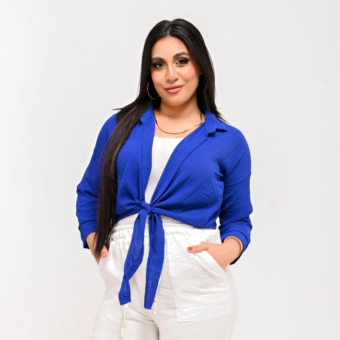 Blue - Relaxed Linen Bolero