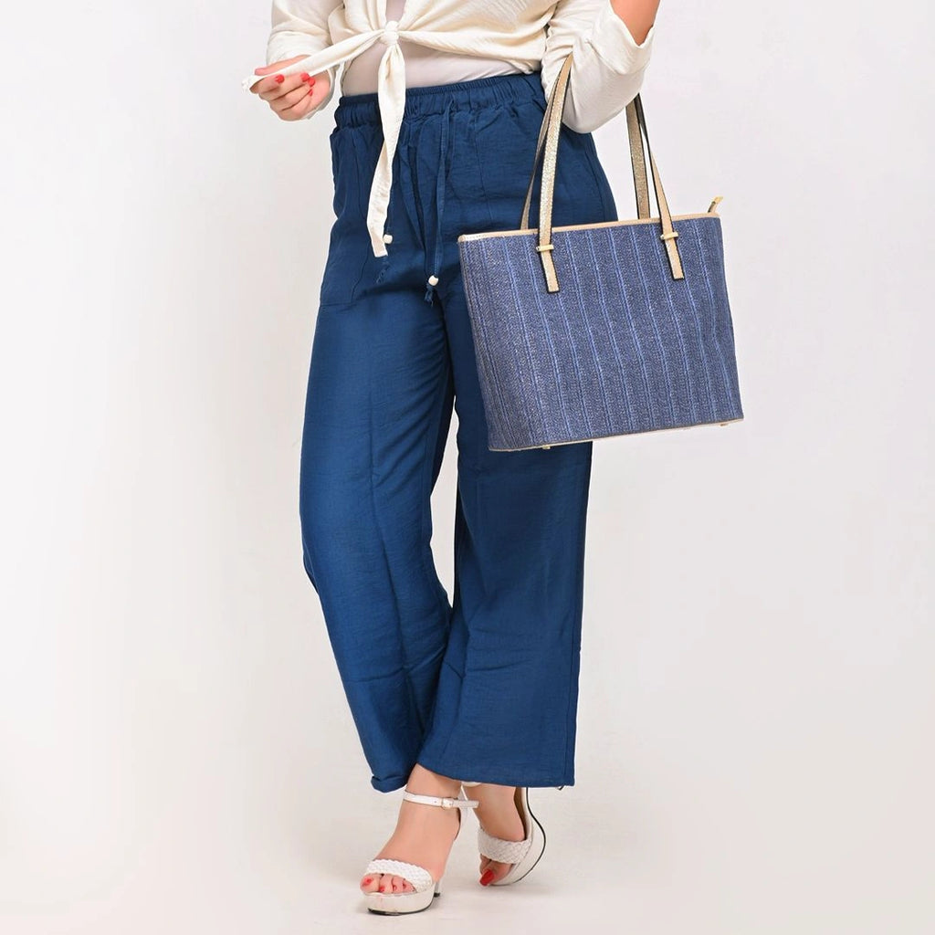 Navy Blue - Relaxed Linen Pants