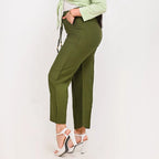 Olive Green - Relaxed Linen Pants