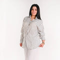 White - Relaxed Fit Pinstripe Shirt
