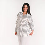 White - Relaxed Fit Pinstripe Shirt