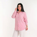 Pink - Relaxed Fit Pinstripe Shirt