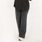 Black - Striped Loose Pants