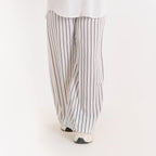 White - Striped Loose Pants