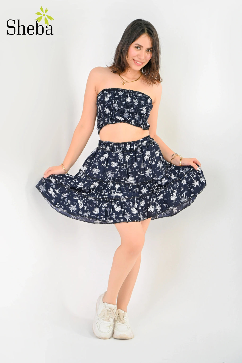 Tube-Top & Mini-Skirt Palm Set