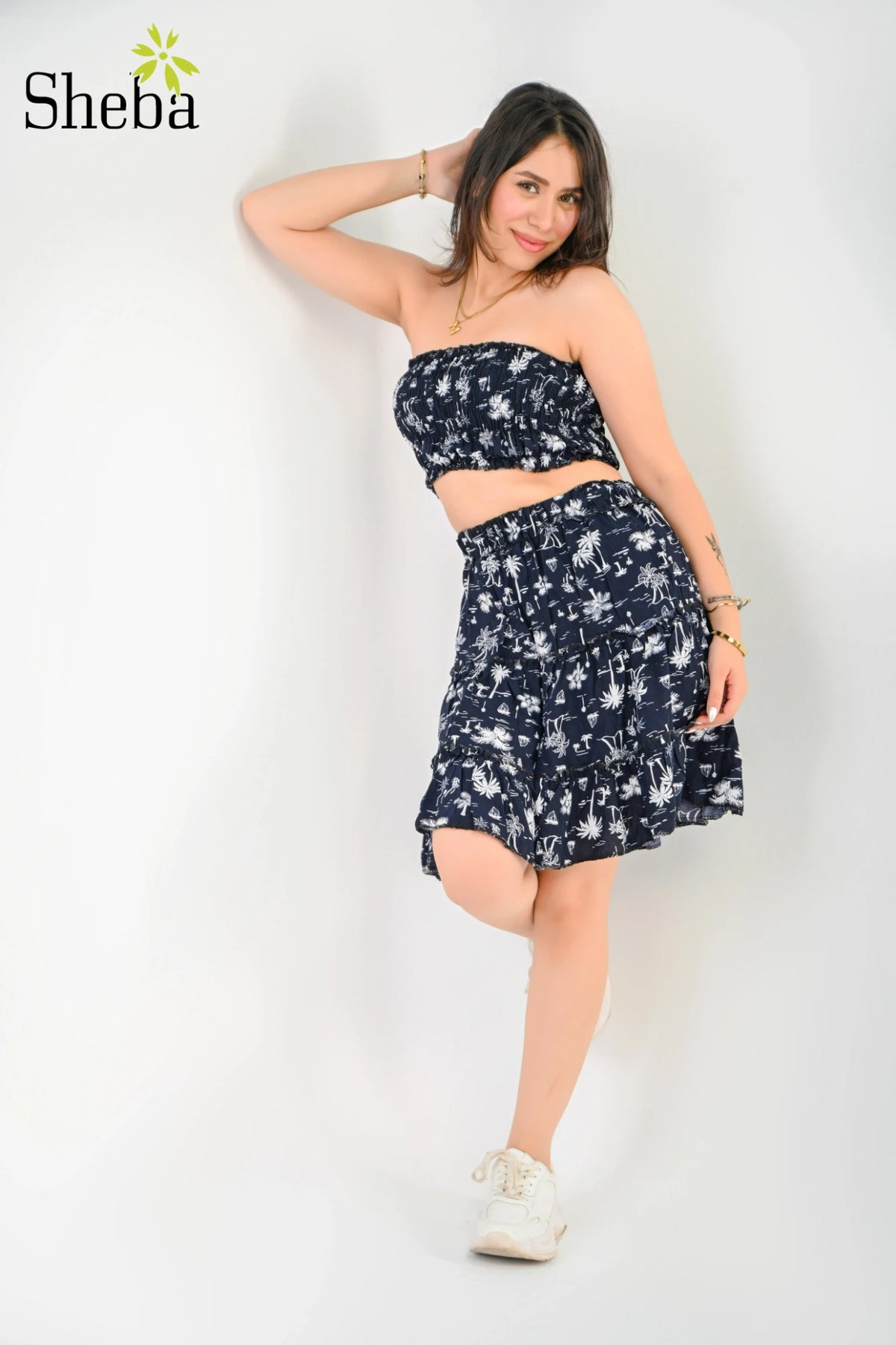 Tube-Top & Mini-Skirt Palm Set