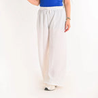 White - Crinkle Wide-Leg Pants