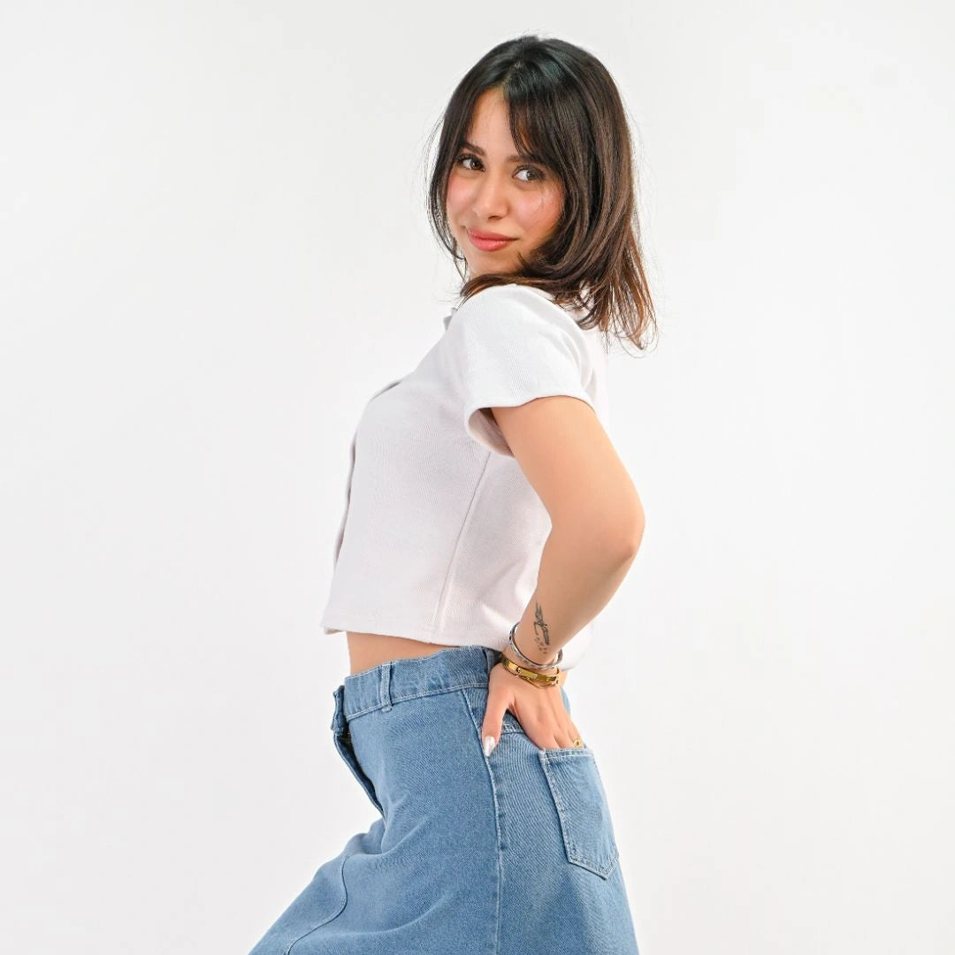 White - Notched-Placket Polo Shirt