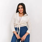 White - Relaxed Linen Bolero